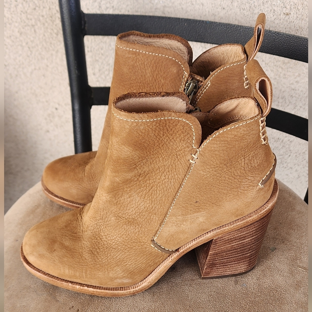 UGG Tan Leather Ankle Booties